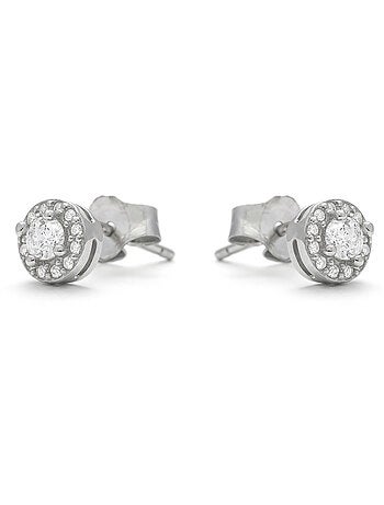 Boucles d'oreilles Luxenter avec Zirconia brillant finition argentée - Shog