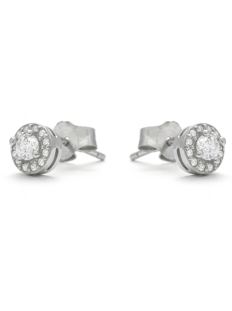 Boucles d'oreilles Luxenter avec Zirconia brillant finition argentée - Shog Argent - Kiabi
