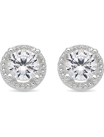 Boucles d'oreilles Luxenter avec Zirconia brillant finition argentée - Shog