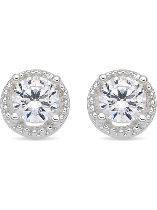 Boucles d'oreilles Luxenter avec Zirconia brillant finition argentée - Shog - Kiabi