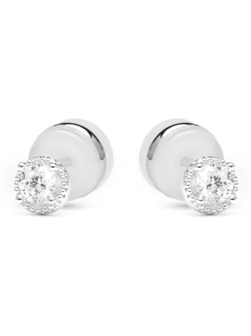 Boucles d'oreilles Luxenter avec Zirconia brillant finition argentée - Shog - Kiabi