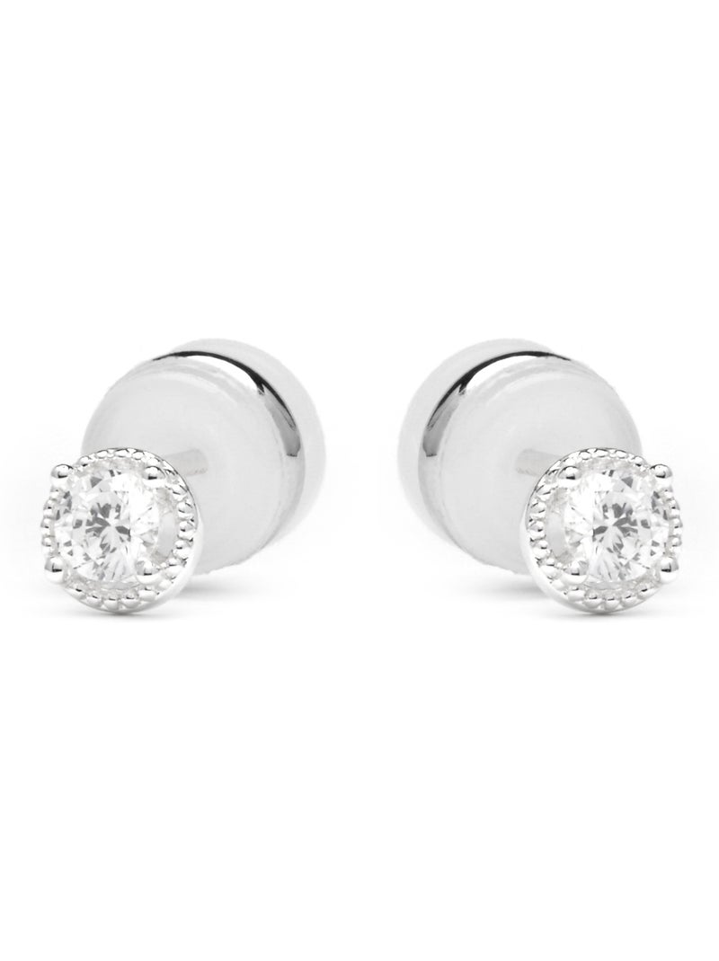 Boucles d'oreilles Luxenter avec Zirconia brillant finition argentée - Shog Argent - Kiabi