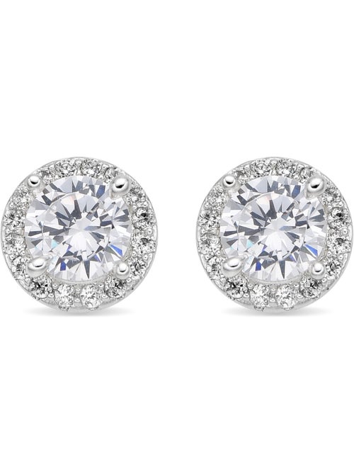 Boucles d'oreilles Luxenter avec Zirconia brillant finition argentée - Shog - Kiabi