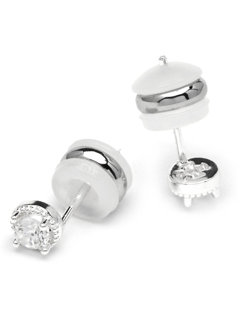 Boucles d'oreilles Luxenter avec Zirconia brillant finition argentée - Shog Blanc - Kiabi