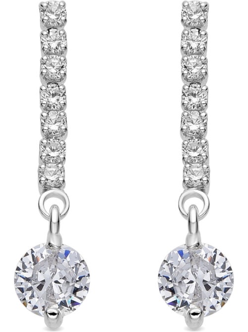 Boucles d'oreilles Luxenter avec Zirconia brillant finition argentée - Yasu - Kiabi