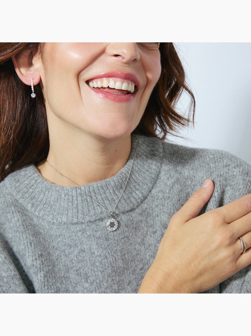Boucles d'oreilles Luxenter avec Zirconia brillant finition argentée - Yasu Argent - Kiabi