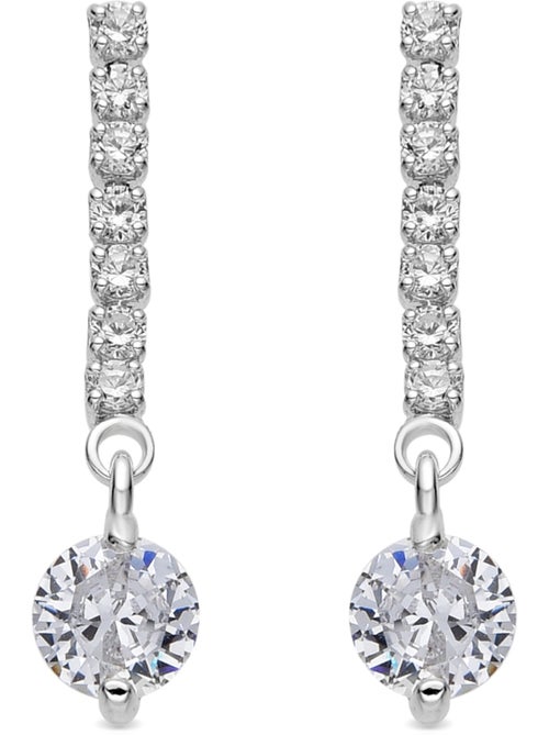 Boucles d'oreilles Luxenter avec Zirconia brillant finition argentée - Yasu - Kiabi
