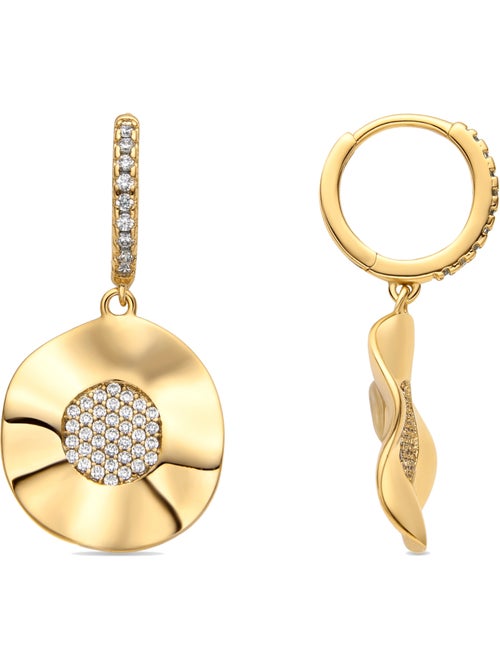 Boucles d'oreilles Luxenter avec Zirconia brillant finition or 18k - Delim - Kiabi