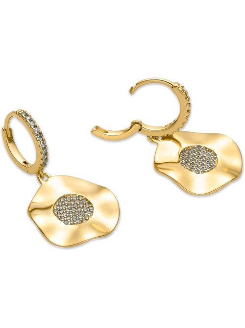 Boucles d'oreilles Luxenter avec Zirconia brillant finition or 18k - Delim - Kiabi