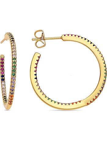 Boucles d'oreilles Luxenter avec Zirconia brillant finition or 18k - Firmou