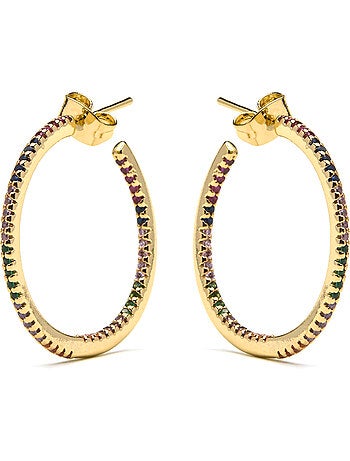 Boucles d'oreilles Luxenter avec Zirconia brillant finition or 18k - Firmou