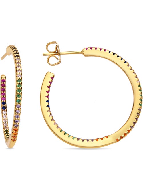 Boucles d'oreilles Luxenter avec Zirconia brillant finition or 18k - Firmou - Kiabi