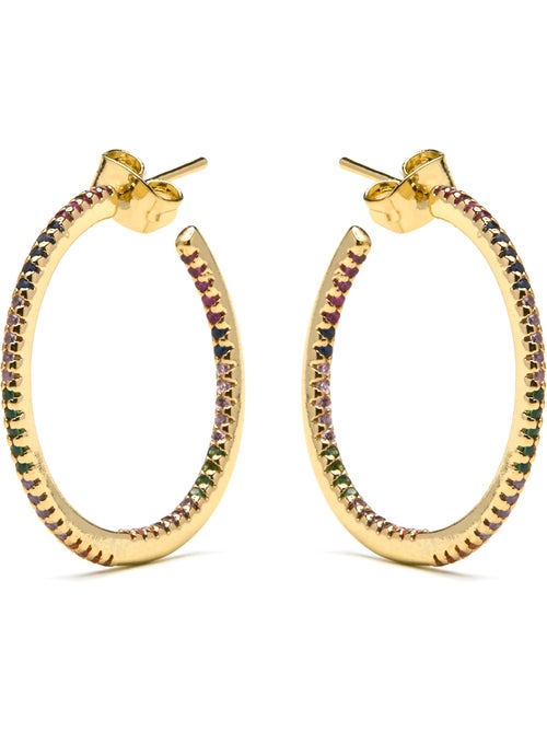 Boucles d'oreilles Luxenter avec Zirconia brillant finition or 18k - Firmou - Kiabi