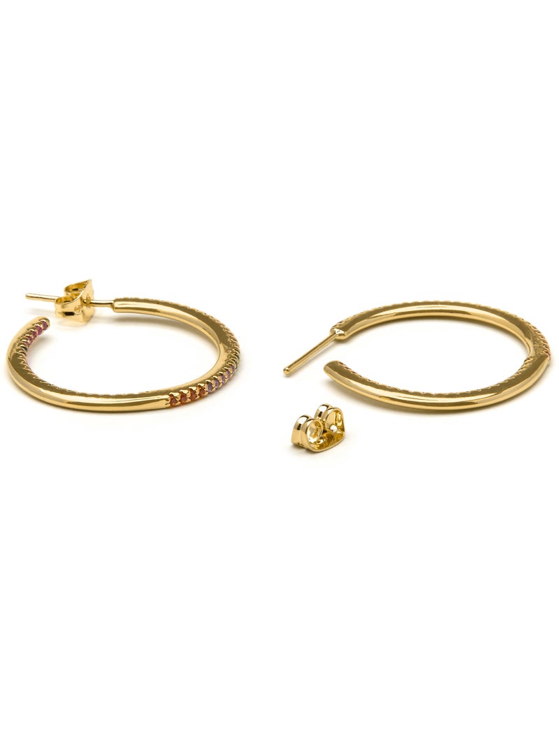 Boucles d'oreilles Luxenter avec Zirconia brillant finition or 18k - Firmou Blanc - Kiabi