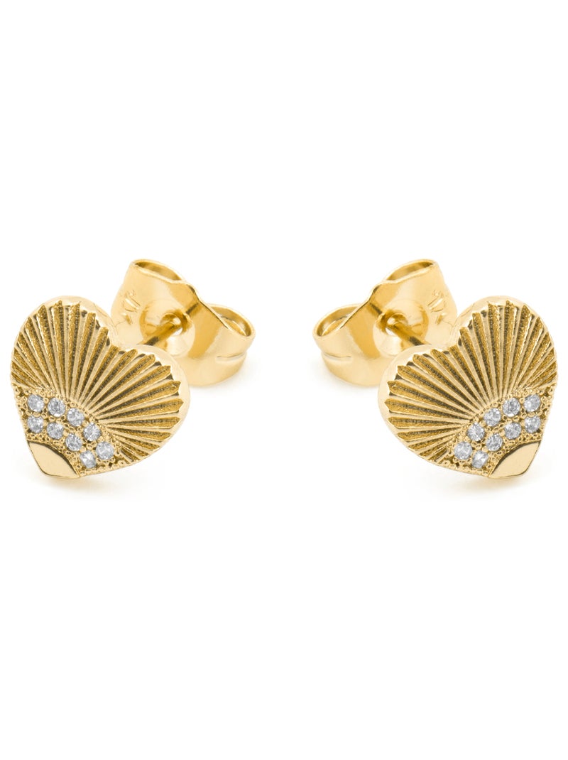 Boucles d'oreilles Luxenter avec Zirconia brillant finition or 18k - Kripo Argent - Kiabi