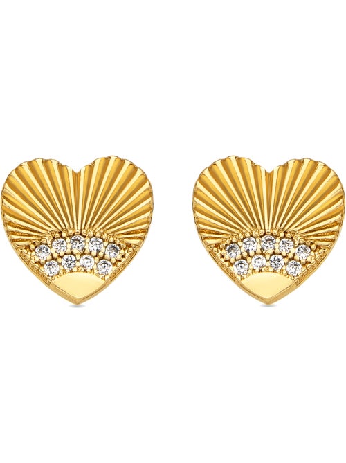 Boucles d'oreilles Luxenter avec Zirconia brillant finition or 18k - Kripo - Kiabi