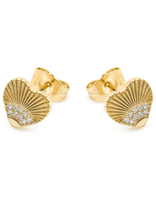 Boucles d'oreilles Luxenter avec Zirconia brillant finition or 18k - Kripo - Kiabi