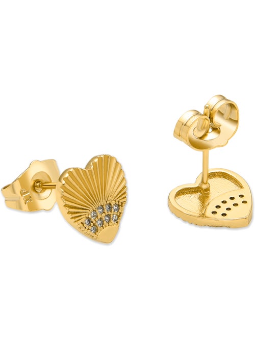 Boucles d'oreilles Luxenter avec Zirconia brillant finition or 18k - Kripo - Kiabi
