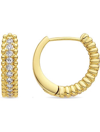 Boucles d'oreilles Luxenter avec Zirconia brillant finition or 18k - Makang