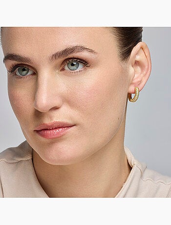 Boucles d'oreilles Luxenter avec Zirconia brillant finition or 18k - Makang