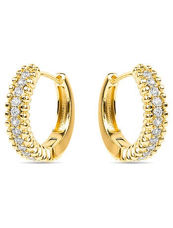 Boucles d'oreilles Luxenter avec Zirconia brillant finition or 18k - Makang