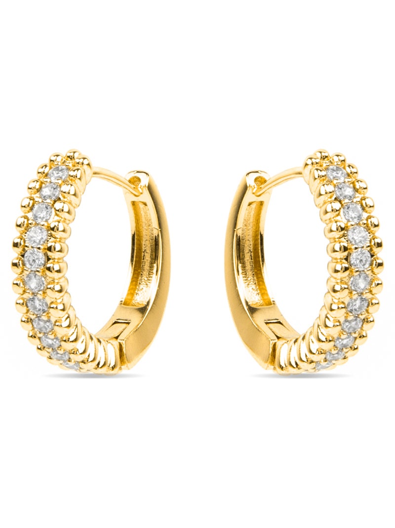 Boucles d'oreilles Luxenter avec Zirconia brillant finition or 18k - Makang Argent - Kiabi