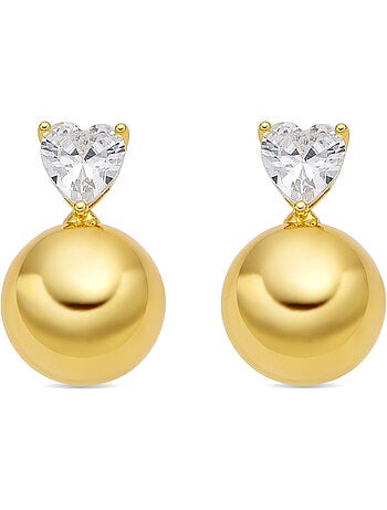 Boucles d'oreilles Luxenter avec Zirconia brillant finition or 18k - Miora
