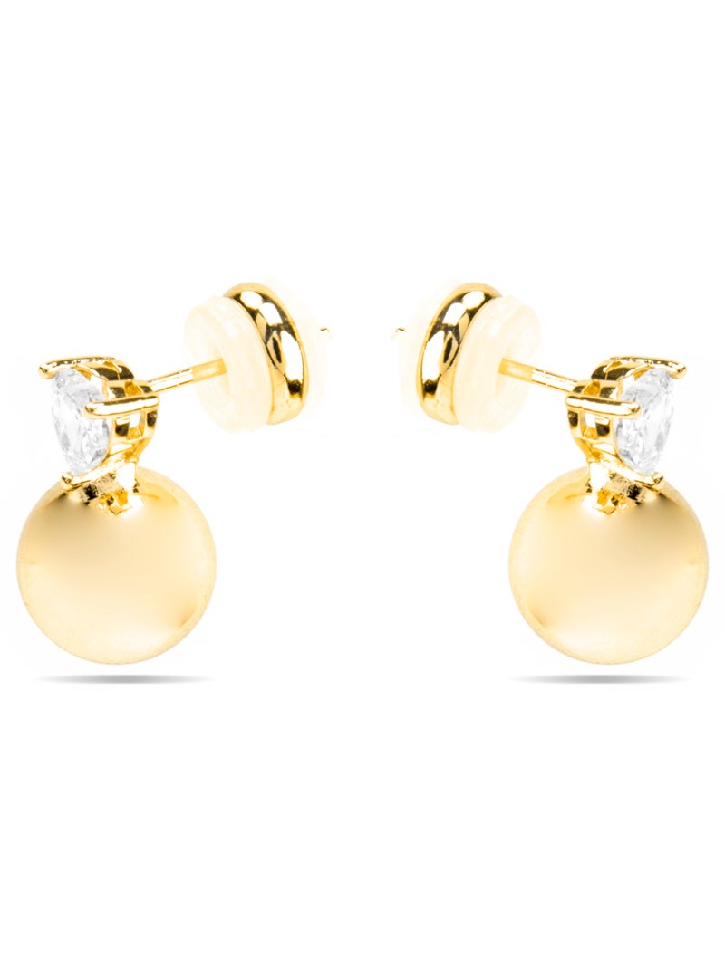 Boucles d'oreilles Luxenter avec Zirconia brillant finition or 18k - Miora Argent - Kiabi