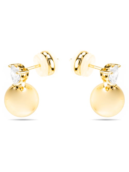 Boucles d'oreilles Luxenter avec Zirconia brillant finition or 18k - Miora - Kiabi