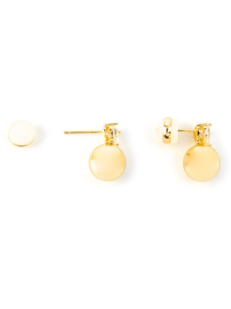 Boucles d'oreilles Luxenter avec Zirconia brillant finition or 18k - Miora Blanc - Kiabi