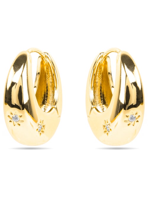 Boucles d'oreilles Luxenter avec Zirconia brillant finition or 18k - Ricia - Kiabi