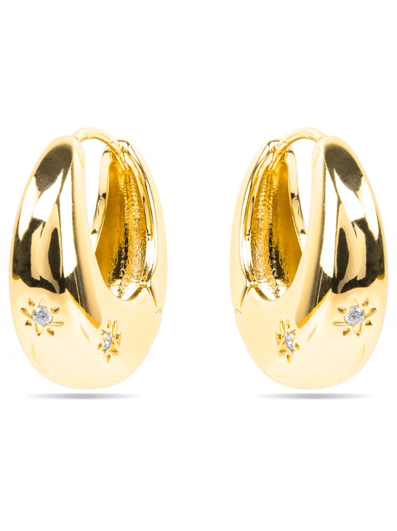 Boucles d'oreilles Luxenter avec Zirconia brillant finition or 18k - Ricia Argent - Kiabi