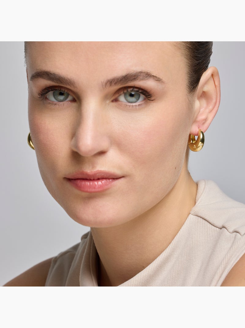 Boucles d'oreilles Luxenter avec Zirconia brillant finition or 18k - Ricia Blanc - Kiabi