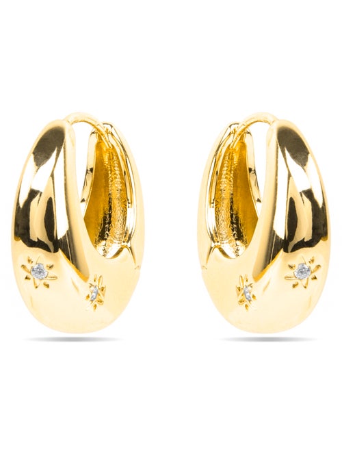Boucles d'oreilles Luxenter avec Zirconia brillant finition or 18k - Ricia - Kiabi