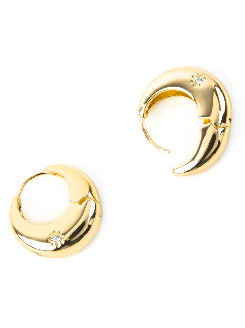 Boucles d'oreilles Luxenter avec Zirconia brillant finition or 18k - Ricia Blanc - Kiabi