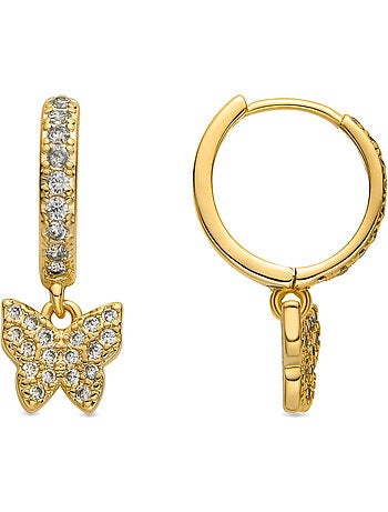 Boucles d'oreilles Luxenter avec Zirconia brillant finition or 18k - Thai