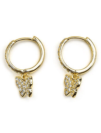 Boucles d'oreilles Luxenter avec Zirconia brillant finition or 18k - Thai