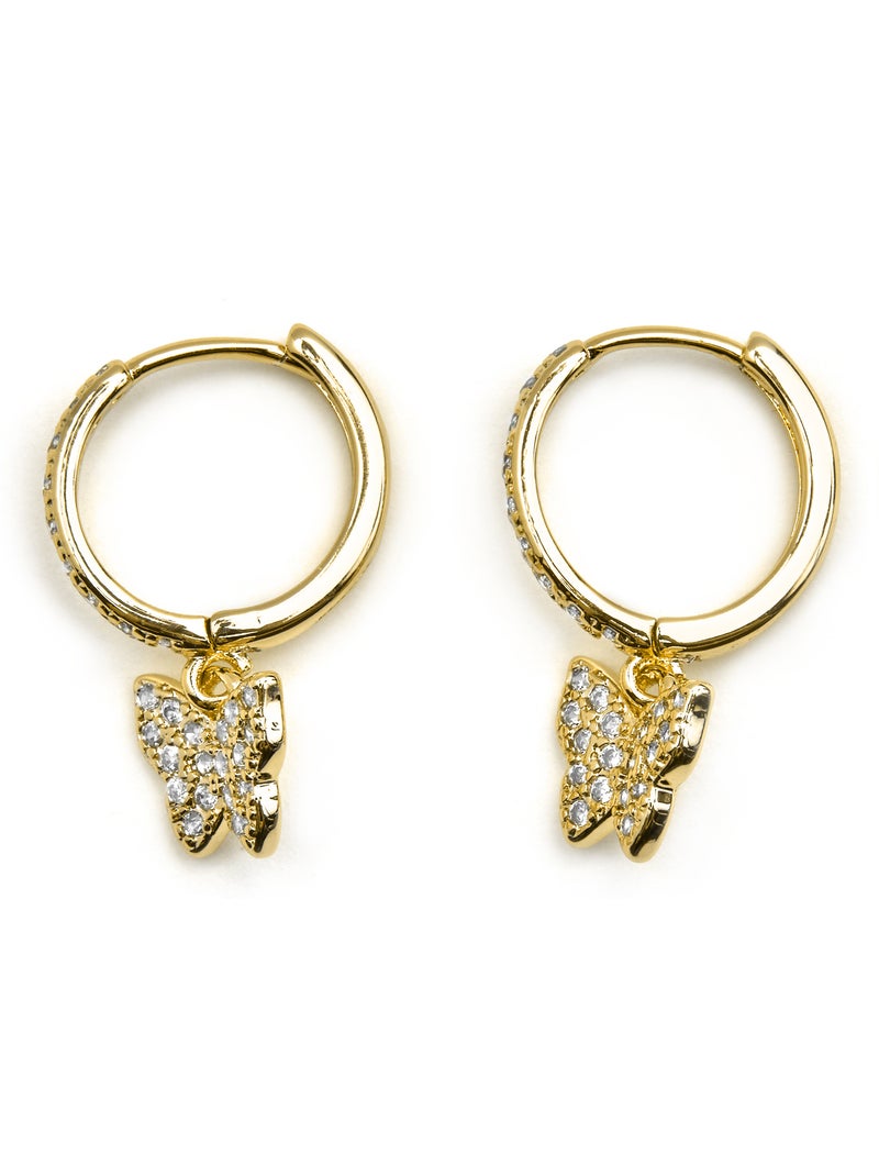 Boucles d'oreilles Luxenter avec Zirconia brillant finition or 18k - Thai Argent - Kiabi