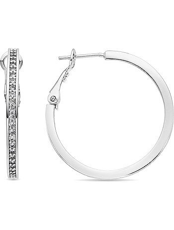 Boucles d'oreilles Luxenter avec zirconia finition argent brillant - Budix