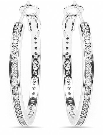 Boucles d'oreilles Luxenter avec zirconia finition argent brillant - Budix