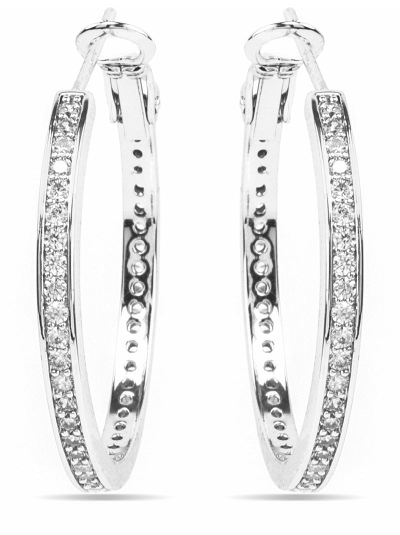 Boucles d'oreilles Luxenter avec zirconia finition argent brillant - Budix Argent - Kiabi