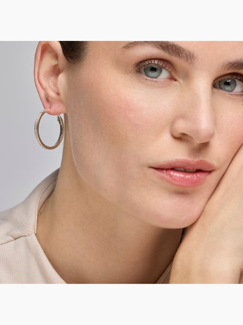 Boucles d'oreilles Luxenter avec zirconia finition argent brillant - Budix - Kiabi