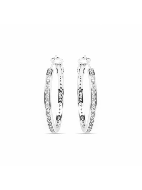 Boucles d'oreilles Luxenter avec zirconia finition argent brillant - Budix - Kiabi