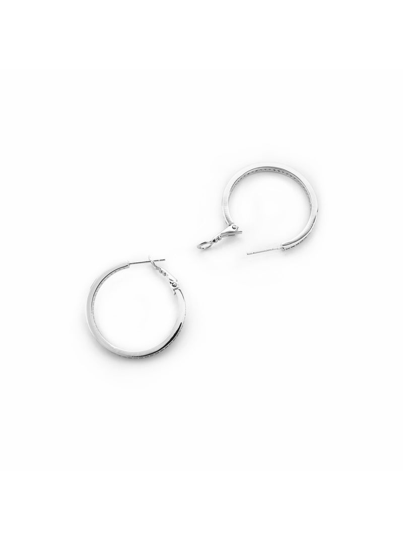 Boucles d'oreilles Luxenter avec zirconia finition argent brillant - Budix Blanc - Kiabi