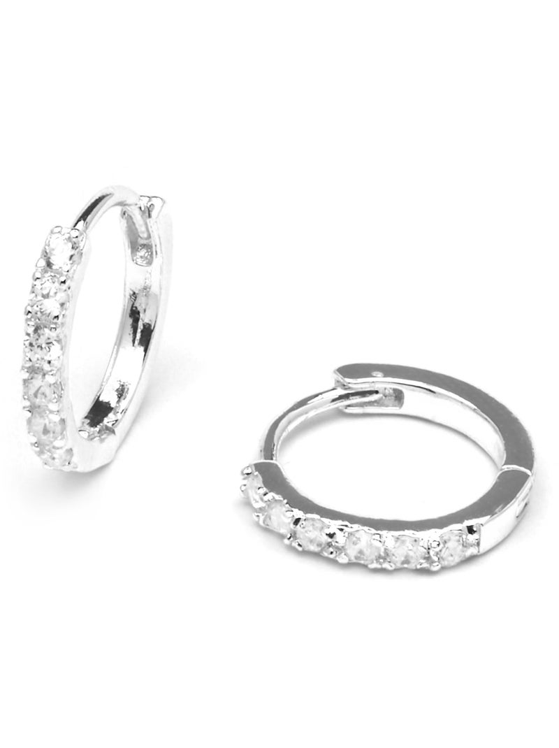 Boucles d'oreilles Luxenter avec zirconia finition argent brillant - Leosba Blanc - Kiabi