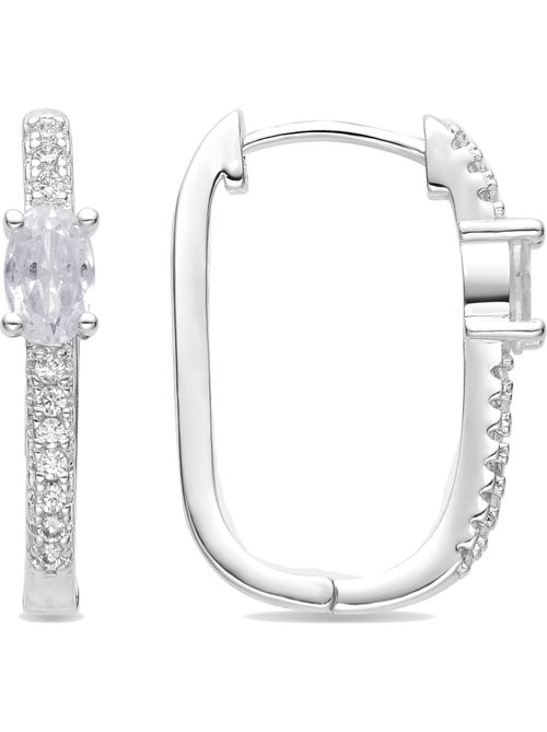 Boucles d'oreilles Luxenter avec zirconia finition argent brillant - Risgau - Kiabi
