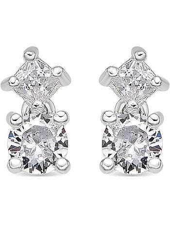 Boucles d'oreilles Luxenter avec zirconia finition argent brillant - Viaber