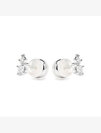 Boucles d'oreilles Luxenter avec zirconia finition argent brillant - Viaber