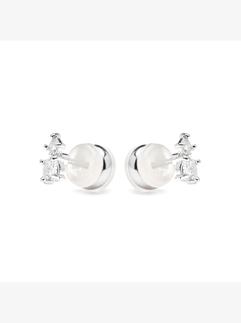 Boucles d'oreilles Luxenter avec zirconia finition argent brillant - Viaber Argent - Kiabi