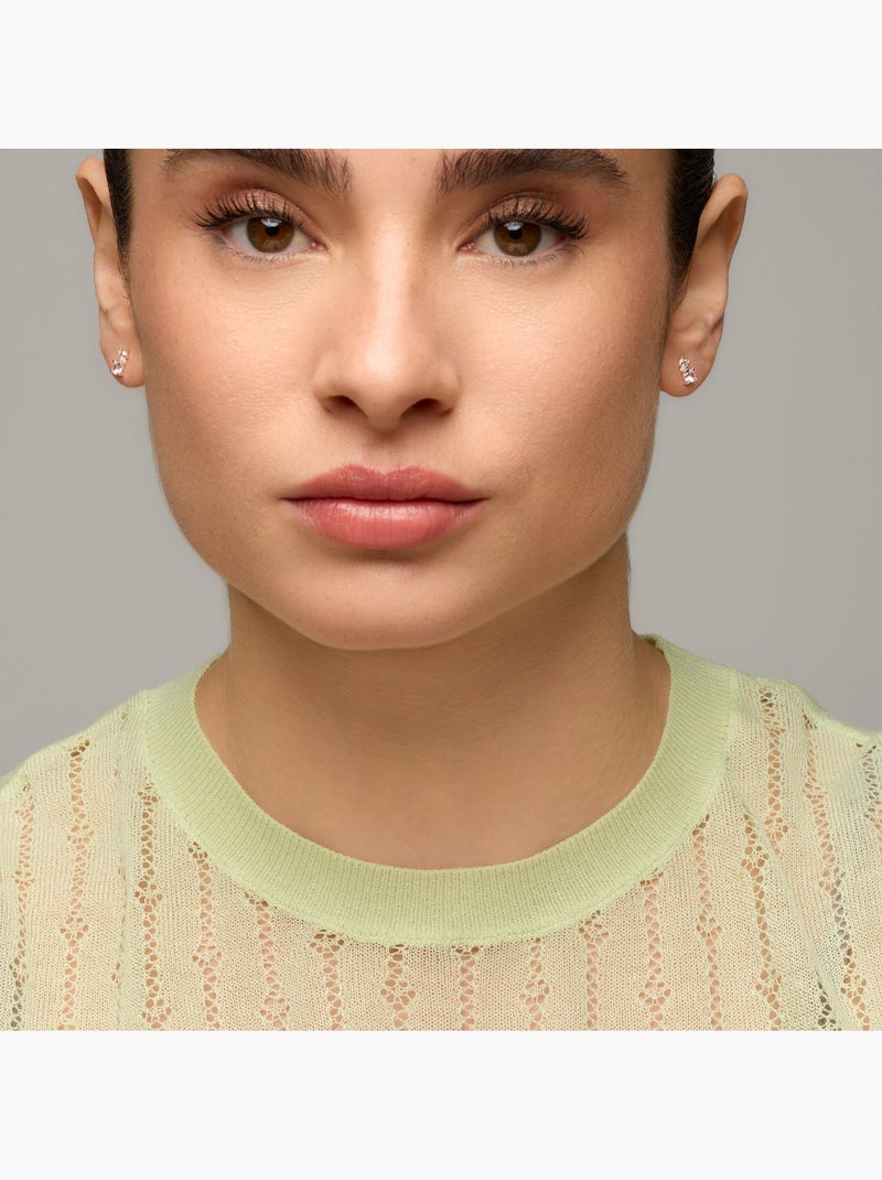 Boucles d'oreilles Luxenter avec zirconia finition argent brillant - Viaber Blanc - Kiabi